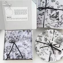 10/30/60pcs Ink Chinese Floral Bird Butterfly Art Paper Napkins, Suitable For Thanksgiving, Teen Shower, Gift Bags, Birthday, Spring Wedding Party Decoration, Box And Basket Filler, 50*35cm - Flowers, Birds, Butterflies - View 1