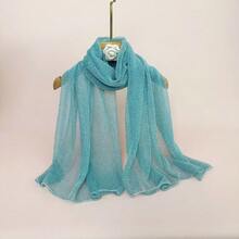 Solid Color Casual Polyester Fiber (Polyester) All-Season Scarf Suitable For Daily Wear - Blue - View 1