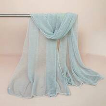 Solid Color Casual Polyester Fiber (Polyester) All-Season Scarf Suitable For Daily Wear - Blue - View 5
