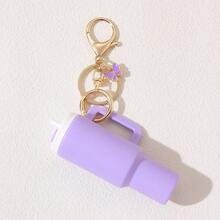 Cup Mini Tumbler Keychain Accessories Cute Cup Keychain With Flower Purse Handbag Backpack For Women School Car Accessories Goth - Multicolor - View 3