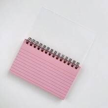 1pc/4pcs Multicolor Spiral Bound Grid Sticky Note Cards, 200 Sheets Total (50 Sheets Per Color). Equipped With PVC Cover, Size 2.95 * 4.92 Inches. Metal Spiral Binding, Portable, Color-Coded Tear-Off Coil Notebook American Style Sticky Note Index Cards Vocabulary Notebook Small Notebook - Multicolor - View 12