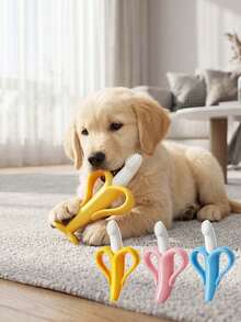 1pc Banana-Shaped Dog Chew Toy Durable Silicone Material Puppy Molar Stick Toy, Pet Dog Interactive Toys - Multicolor - View 7