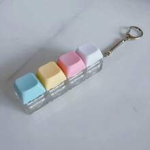 Mini Clickable Keyboard Fidget Keychain, Pastel Keycaps Stress Relief Sensory Toy, Novelty Gift For Teens And Adults - Multicolor - View 11