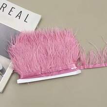 1m (39.37in) Artificial Feather Trim, Suitable For DIY Crafts, Dresses, Handbags, Home Cushions, Stage Costumes, Party, Wedding, Graduation Season Decoration And Handmade DIY Projects - Fabric Ribbon Edge Decoration - 1 Meter - View 2