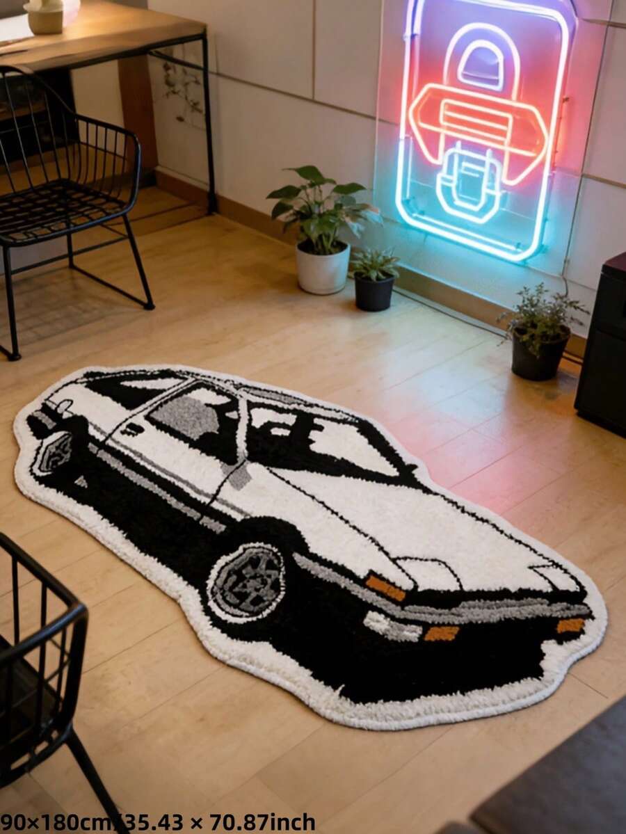 1 pieza, Nueva llegada 2026, Alfombra de tira larga asimétrica de coche deportivo clásico japonés, Perfecta para dormitorio, decoración de sala de estar, alfombra decorativa, decoración de dormitorio, alfombra pequeña, alfombra, decoración del hogar, alfombra de sala de estar, alfombra pequeña de sala de estar, alfombra de dormitorio, decoración del hogar de sala de estar, alfombra de exterior, alfombra lavable