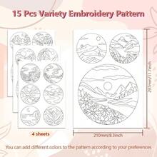 Pola Bordir Larut Air, Cocok Untuk Pemula, Pola Alami Pra-Cetak, Penstabil Bordir Applique yang Dapat Dicuci, Cocok Untuk Penggemar Jahit Tangan, Wanita, dan Dewasa - A359 - View 3