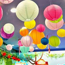 16pcs/14pcs/12pcs Hanging Colorful Paper Lanterns, Multicolor Round Foldable Paper Lanterns, Suitable For Weddings, Baby Showers, Birthday Parties And Garden Decoration, Collapsible Design - Colorful Paper Lanterns - View 3
