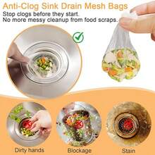 一次性廚房水槽濾網袋，彈性防堵塞水槽排水蓋，食物殘渣與雜物收集器，適用於大多數水槽濾網，居家用品廚房配件廚房必需品廚房水槽排水過濾器 - 多款式 - 查看 3