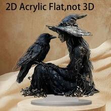 1pc Premium Acrylic Halloween 2D Desktop Decor, Suitable For Home Office Desk - A - View 4