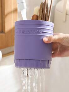 1 Household Chopstick Holder - No Drilling Design, Storage Can For Cutlery, Knives, Forks, Spoons, And Chopsticks, Multifunctional Drainage Cutlery Storage Holder, Suitable For Kitchen Storage Cutlery Rack - Multicolor - View 6
