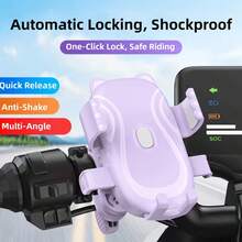 Anti-Shake Bicycle Phone Holder 360° Rotating Universal Electric Scooter Phone Mount Adjustable Stable Riding Navigation Bracket - Multicolor - View 2