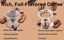1 pieza de filtro de café invertido reutilizable de acero inoxidable-malla ultrafina, sin necesidad de papel, muy adecuado para uso en el hogar y la oficina, con diseño de alta calidad, acabado metálico de moda, accesorios de café duraderos para hacer café de sabor rico - Ver 3