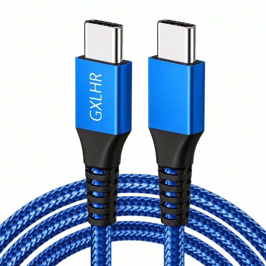 C-C Nylon Braided Cable, 3.3ft/6.6ft, Compatible With Various Type-C Devices - Red - View 1