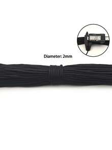 1/2/3/4/5/6mm Diameter Paracord, Multi-Function Outdoor Rope, Handmade DIY Braiding Rope, Bracelet Jewelry Making Hanging Rope, Suitable For Outdoor Camping, Hiking, Pet Leash Dog Rope Dog Collar Rope - Black - View 3