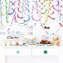 24/12/6pcs Christmas Spiral Hanging Decorations, Suitable For Birthday Party Decor, Wedding Decor, Spiral Hanging Ornaments, Banner Streamers, Spiral Ceiling Hanging Decorations For Window Display (Random Color Assortment) - Multiple Styles - View 4