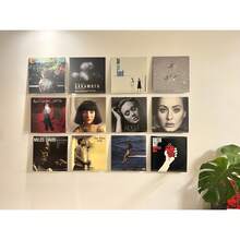 Clear Acrylic Floating Vinyl Record Wall Shelf, Dual Mount Screw Adhesive Display Ledge For LP CD Book Photo Bedroom Studio Cafe DIY Decor | Invisible Wall Storage Rack, Retro Music Wall Display Holder - Transparent - View 5