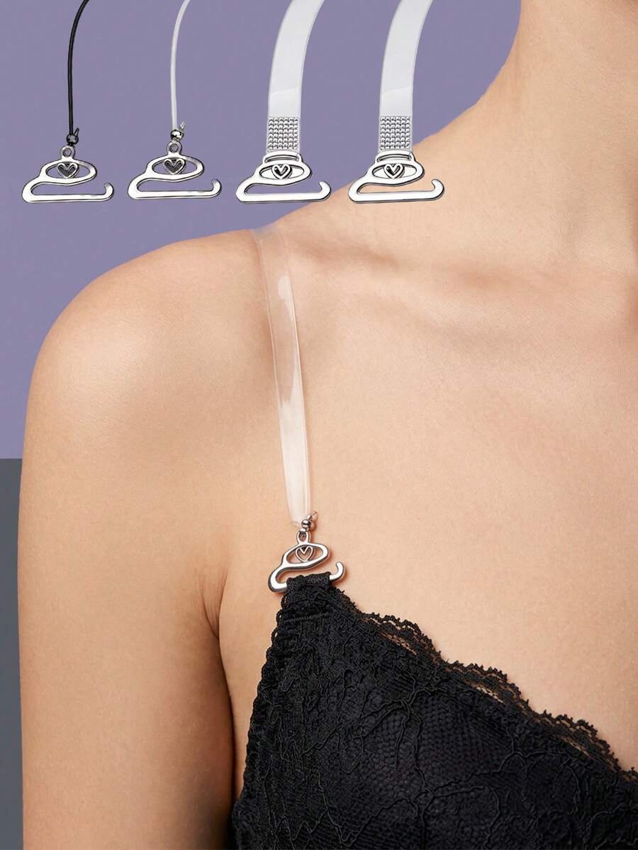 Transparent Anti Slip Bra Straps With Metal Hooks Transparent Invisible Bra Straps For Girls And Women Invisible Bra Strap For Travel Back To School Home Decor Summer Exerise Indoor Outdoor Birthday Gift Party Essential Accessory