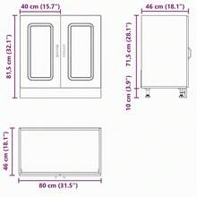 vidaXL Spülenunterschrank Kalmar Helle Eiche Khaki 80x46x81,5 cm Holzwerkstoff, Küchenunterschrank, Unterschrank für Küche, Küchenzeile, Küchenschrank - hellbraunes Khaki - Übersicht 3
