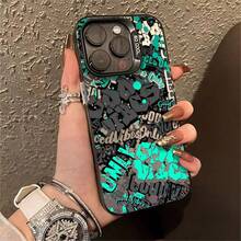 Phone Case - 1 Piece Graffiti Text Design Phone Case Suitable For Apple  17 16 15 14 13 12 11 PRO MAX Shockproof Camera Protection Phone Case Functional Fashionable Aesthetics For Daily Use(Shipped From European Local Warehouse) JITZ - 銀色 - 查看 4