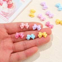 20/50pcs Cute Cartoon Polka Dot Ribbon Bow Resin Accessories, Flat Bottom No Hole, For DIY Hair Clips, Earring Making, Jewelry Making, Shoe Charms, Hat Patches, Cream Glue Accessories - Theme Resin Jewelry Making Accessories And Supplies, Random Colors - Mini Polka Dot Ribbon Bow - View 1