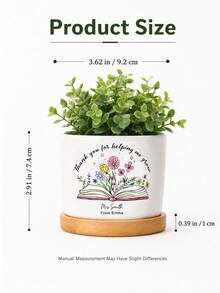 個性化教師植物盆栽，可客製文字與圖案的多肉植物花盆，教師感謝主題設計，可愛教室風格，適合桌面、窗台、辦公室、架子與植物展示，教師感謝禮物，年終禮物，送給教師、家人、朋友與學校職員的禮物，返校禮物，教師禮物，個性化教師禮物，植物盆栽，花盆，教室桌面裝飾，辦公室架子裝飾，送給教師的禮物，送給教育者的禮物，送給她的禮物，客製化花盆，教室裝飾，感謝禮物，教師感謝禮物，教師感謝禮物 - 多色2 - 查看 3