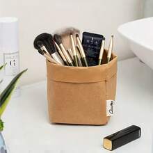 Upgraded Thickened Tear-Resistant Washable Kraft Paper Storage Bag - Suitable For Bathroom, Plants, Desk Organization | Unisex Small Bag, Ideal For Travel, Crafts And Gift Giving (Multiple Sizes Available) - View 4