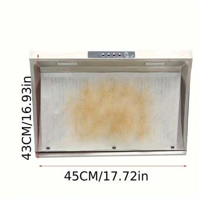 96/48/24pcs Disposable High-Efficiency Oil-Absorbing Smokeless Kitchen Range Hood Filter Paper, Universal Size, With Durable Adhesive Backing Protective Film