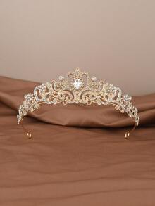 1pc Bridal Crown Wedding Tiara Headband, Bride Party Costume Accessory For Christmas, Halloween, Birthday - Silver - View 9