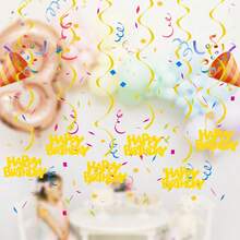 24/12/6pcs Christmas Spiral Hanging Decorations, Suitable For Birthday Party Decor, Wedding Decor, Spiral Hanging Ornaments, Banner Streamers, Spiral Ceiling Hanging Decorations For Window Display (Random Color Assortment) - Multiple Styles - View 6