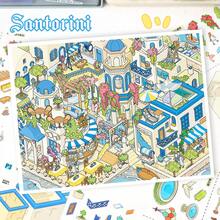 New Large Scene Stickers With Positioning Lines, Adult Landscape Stickers, House Stickers, Miniature Scene Stickers, Scenery Stickers, Landscape Stickers, Manual Stickers, Reusable, Multiple Sizes Available - A - View 5