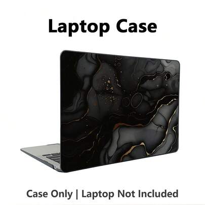 1件大理石UV印花筆記本電腦保護殼，透明硬殼保護套，適用於MacBook Air和Pro，耐用塑料保護殼