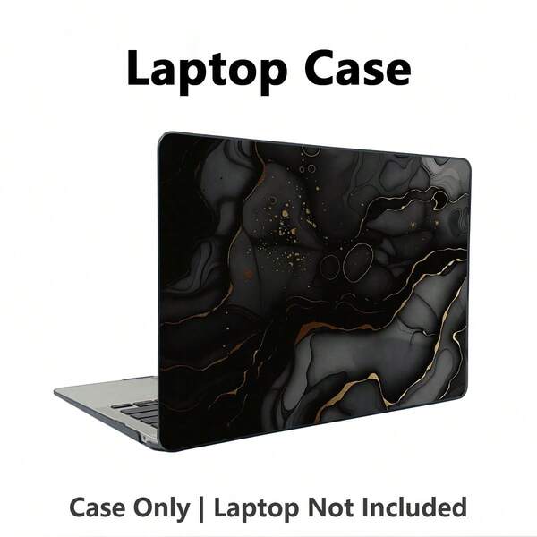 1件大理石UV印花筆記本電腦保護殼，透明硬殼保護套，適用於MacBook Air和Pro，耐用塑料保護殼