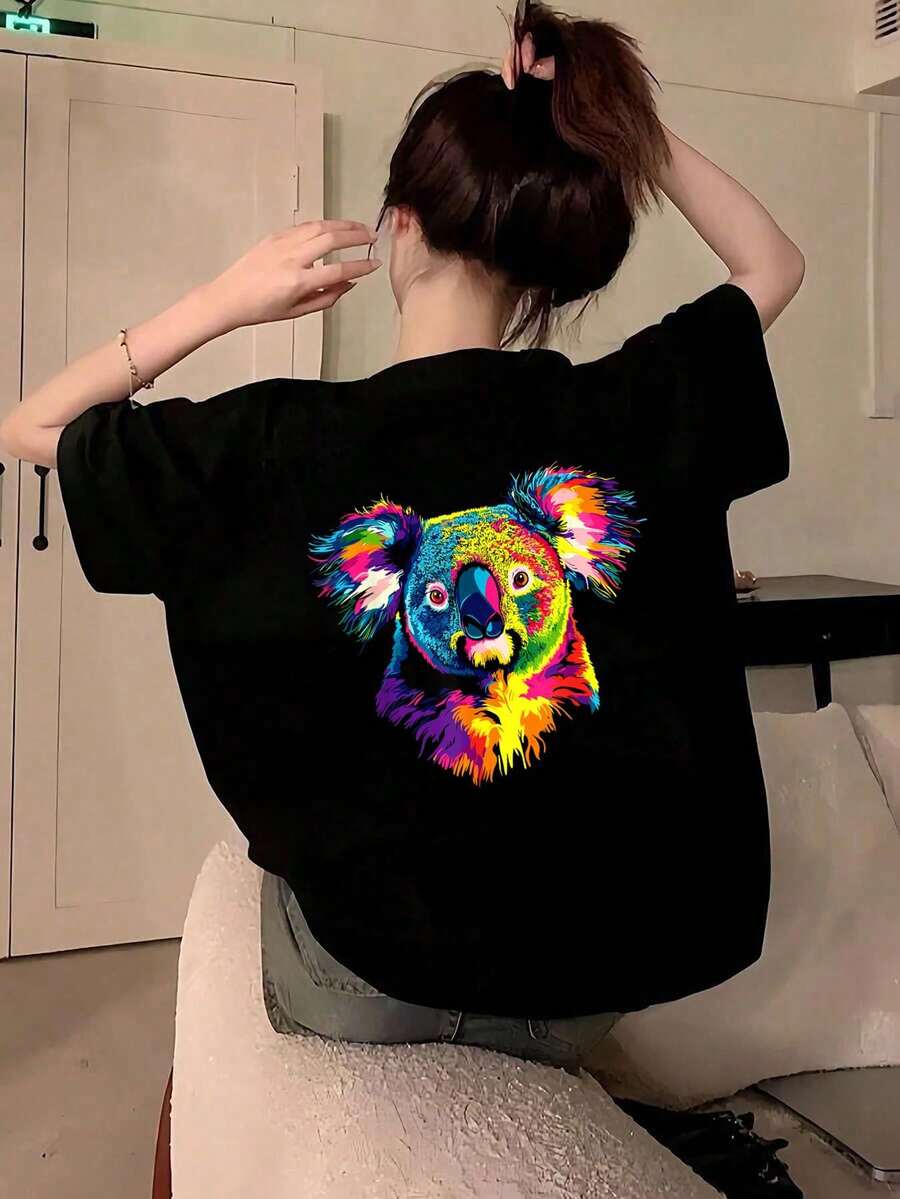 コアラベア オーストラリア コアラベア かわいいコアラベア Tシャツ - ブラック - チェックする 1