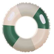 1pc Inflatable Green Striped Pvc Floating Swimming Ring For Pool, Beach - Green - View 9