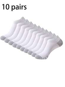 Wubenzhi Sports Outdoor 6pairs/Pack White Women's Short Thin Sports Running Socks With Low Cut, Heel Label And Ankle Length - Multicolor - View 8