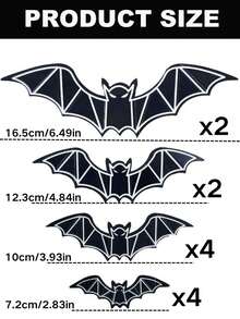 48 piezas Pegatinas de pared de murciélagos que brillan en la oscuridad para Halloween, calcomanías de murciélagos 3D realistas y aterradoras de color negro fluorescente, adecuadas para decoración del hogar espeluznante, decoración de fiesta de Halloween, pegatinas de pared DIY, decoración interior de baño - Ver 14