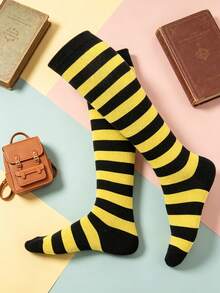 1 Pair Women's Stockings Socks, Classic Striped Design, Y2K Style - Multicolor - View 5