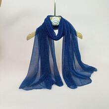 Solid Color Casual Polyester Fiber (Polyester) All-Season Scarf Suitable For Daily Wear - Blue - View 12