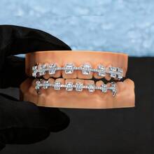 THATBOY 2pcs/Set Hip-Hop Tooth Design | Fashionable Grillz With Copper, Shiny,Party Gift For Men & Women - Multicolor - View 14