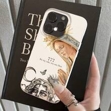 [24h Shipping From DE/FR/ES]Apple 11-17 Phone Case: Virgin Mary Prayer Print And Mystic Symbols With Matte UV Printing, Soft Case, 360-Degree Full Protection, Modern And Versatile, Comfortable Grip, Compatible With IPhone 17 Pro Max/XR/XS 16/15/14/13/12/11/8 Plus And Other Series. Cute Phone Cover, Ideal Gift For Friends, Holiday Gift. - 1 Piece Of Picture Color - View 2