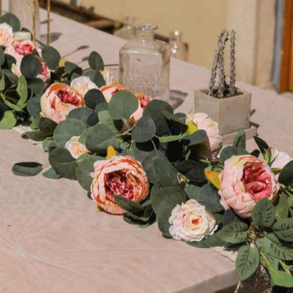 1pc/2pcs 1.8m Silk Fabric Large Peony Vine