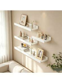 1pc Minimalist Wall-Mounted Shelf, Wall Display Rack Suitable For Living Room Decor, Photo Frames, Multi-Layer Wall Storage Rack (Suitable For Books, Plants), No-Drill Display Rack (Suitable For Bedroom, Study) - View 1