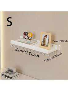 1pc Minimalist Wall-Mounted Shelf, Wall Display Rack Suitable For Living Room Decor, Photo Frames, Multi-Layer Wall Storage Rack (Suitable For Books, Plants), No-Drill Display Rack (Suitable For Bedroom, Study) - View 7