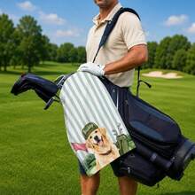 Golf Towel 40x60cm  Pet Portrait Golf Towel, Gift For Dog Dads, An Essential Item For Golf Enthusiasts - Multicolor - View 2