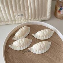 4 piezas de juguetes blandos y apretables con forma de dumpling realista y creativa, accesorios para aliviar el estrés, suministros para fiestas festivas, recuerdos de fiesta, decoración de escritorio, adecuados como regalos, obsequios de fiesta, colgantes para bolsos, regalos de cumpleaños - A - Ver 5