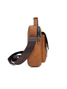 Crack-Patterned Sling Bag With Multiple Pockets, Top Handle, Adjustable Shoulder Strap - Men's Casual Messenger Bag - Multicolor - View 3