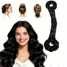 Satin Heatless Curling Rod With 2 Hair Ties, Overnight Heat-Free Hair Curler, Soft Sleep Wave Styling Tool For Women With Long And Medium-Long Hair - Multicolor - View 8