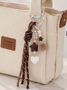 INS Style Heart Pearl Tassel Keychain, Korean Sweet Girl Bag Charm, Cute Backpack Pendant, Kawaii Handbag Accessory, Gift For Women - Multicolor - View 2