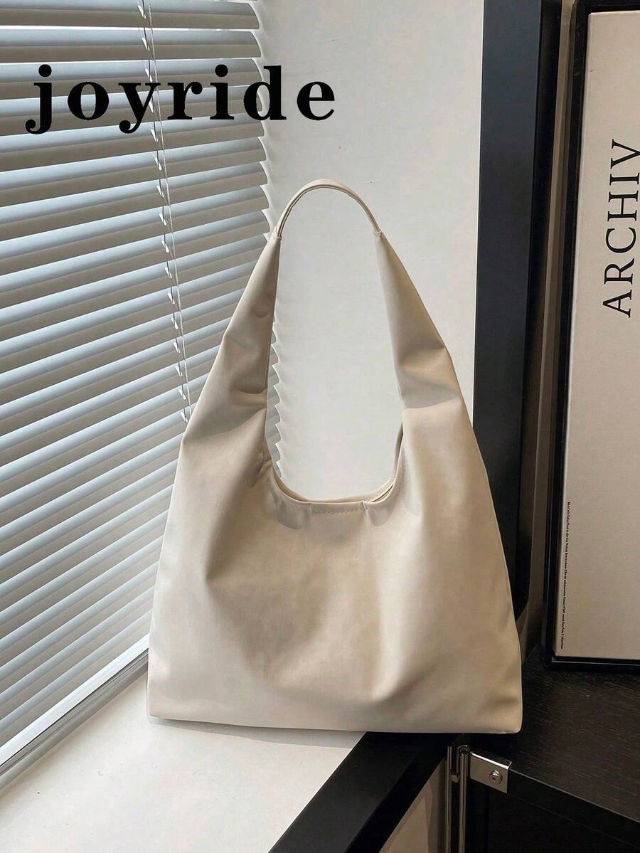 Women's Solid Color PU Leather Fashion Large Capacity Shoulder Bag For Daily Use - White - View 1