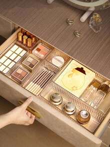 1 Set (7pcs/5pcs/4pcs/1pc) Acrylic PET Material Cosmetic Storage Box Set, Multiple Sizes Available, Suitable For Vanity And Wardrobe, Perfect For Storing Cosmetics And Skincare Products - Multicolor - View 8
